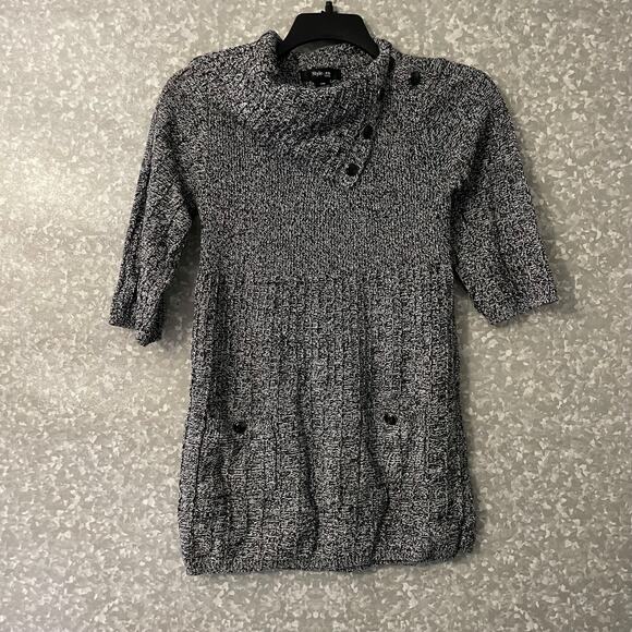 Style & Co Gray Marled Button Cowl Neck Tunic Sweater - Size Petite Medium (PM) - Picture 1 of 6